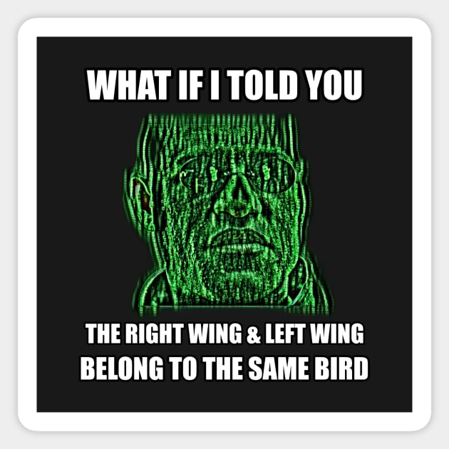 Matrix Meme Left Wing Right Wing Same Bird Sticker by BubbleMench